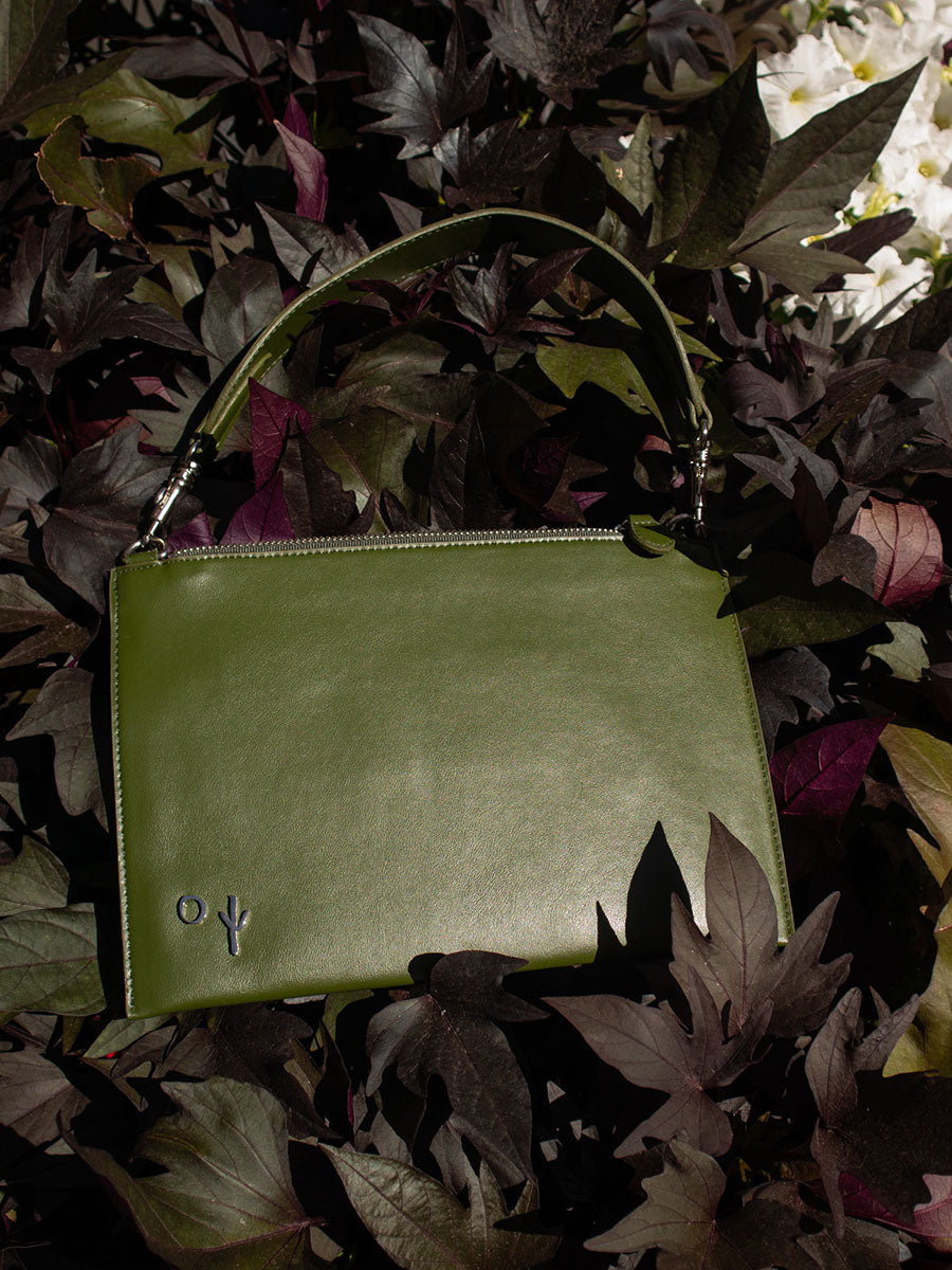 Belleza' Cactus Leather Shoulder Bag - Green | Texcoco Collective