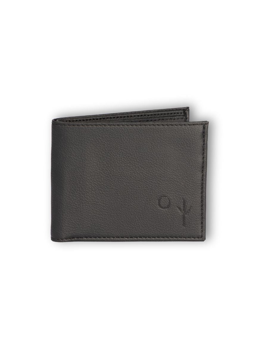 'Aztec' Flip Wallet Cactus Leather - Black  | Texcoco Collective