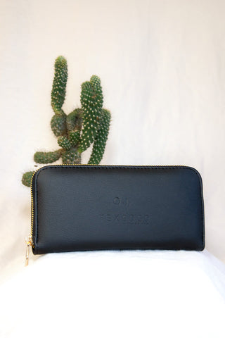 "Manita" Womens Wallet Cactus Leather - Black | Texcoco Collective