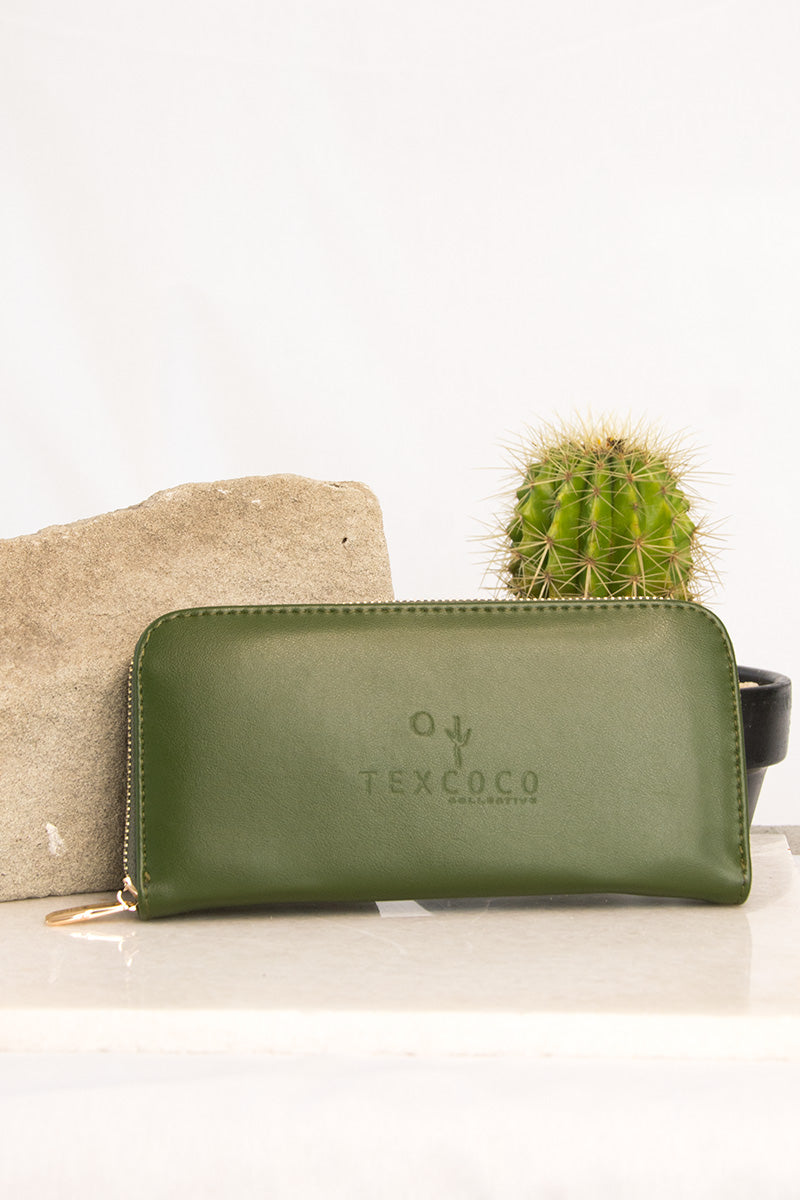 "Manita" Women's Wallet Cactus Leather - Green | Texcoco Collective
