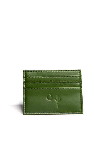 'Maya'  Card Holder Cactus Leather - Green | Texcoco Collective