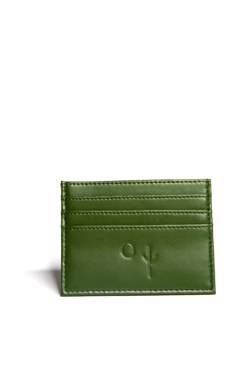 'Maya'  Card Holder Cactus Leather - Beige | Texcoco Collective