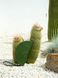 'Media Luna' Cactus Leather Clutch - Green | Texcoco Collective